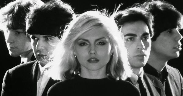 Image in QuizMyDay Blondie Quiz: Are You a True Fan? trivia quiz featuring Blondie in 1977: Gary Valentine, Clem Burke, Debbie Harry, Chris Stein, and Jimmy Destri